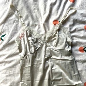 White Silk Slip Dress